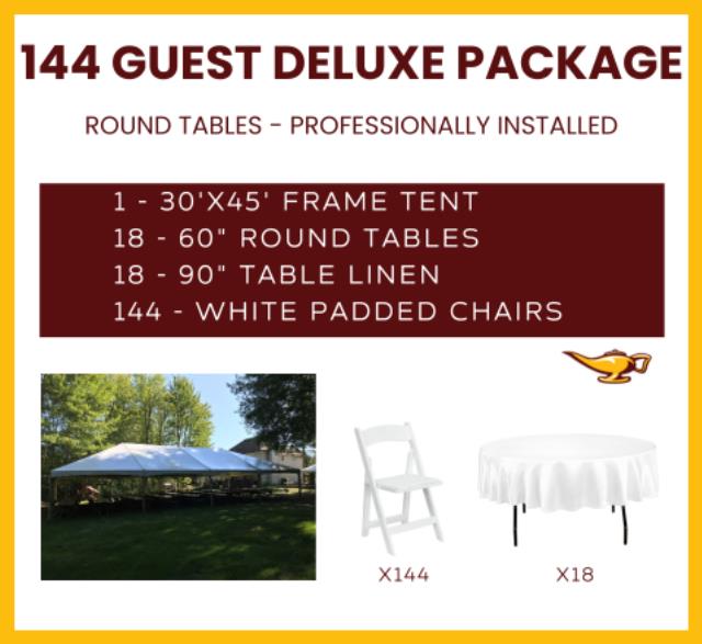 Rental store for 144 GUEST DELUXE TENT PACKAGE W RNDS in Cleveland OH