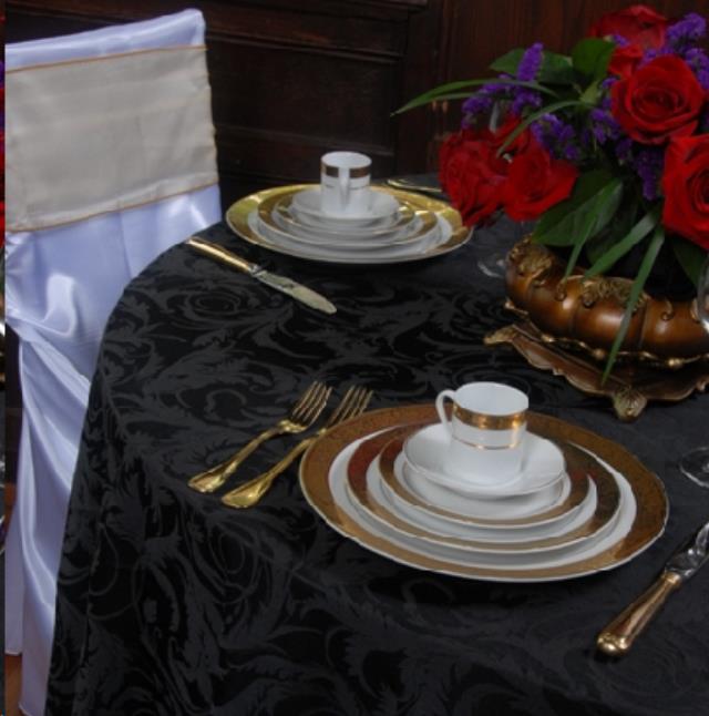 Rental store for BLACK DAMASK LINEN in Cleveland OH